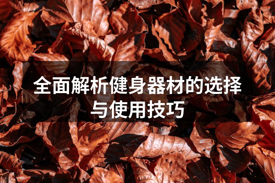 全面解析健身器材的选择与使用技巧